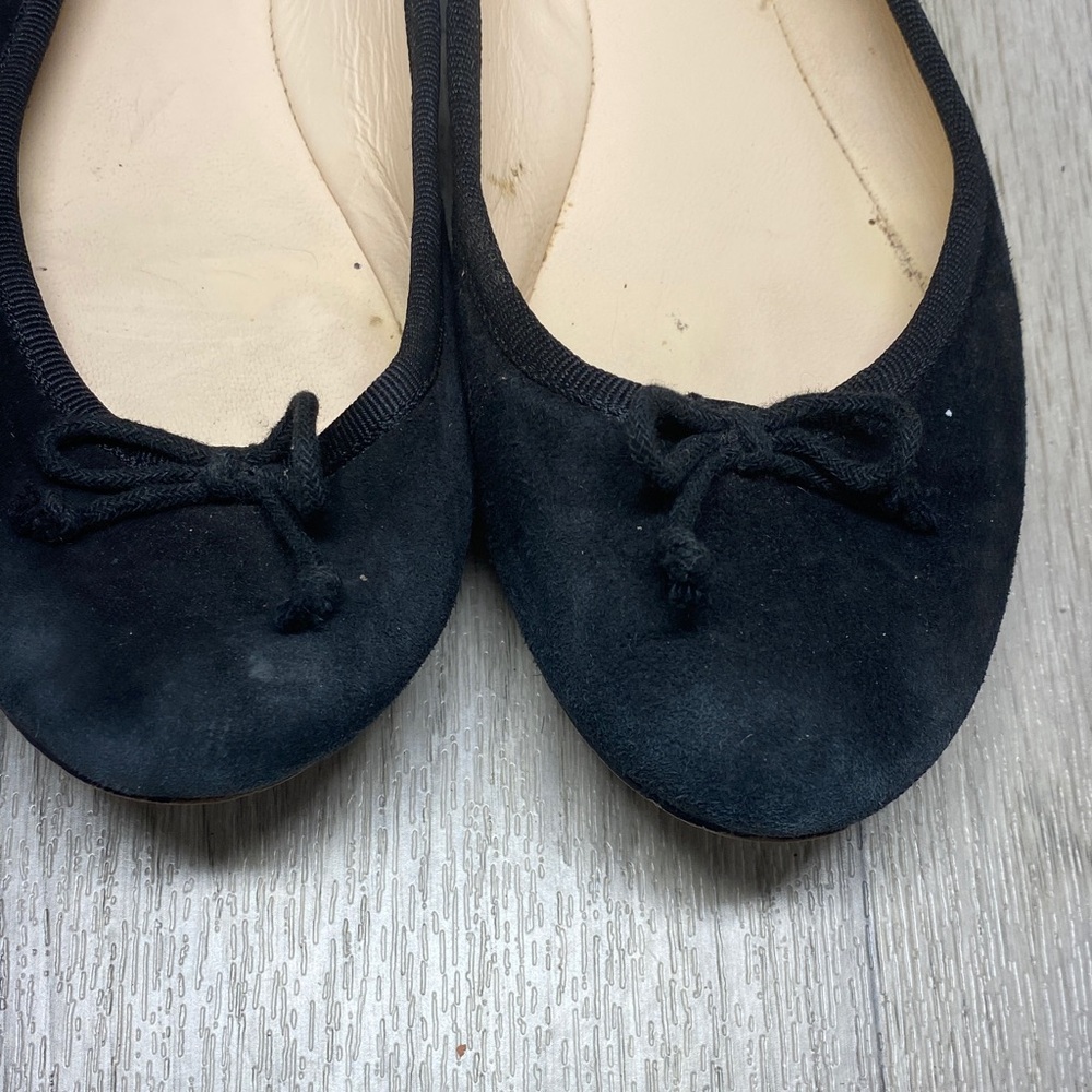 LK Bennett Black Suede Bow Ballet Flats - Picture 3 of 11